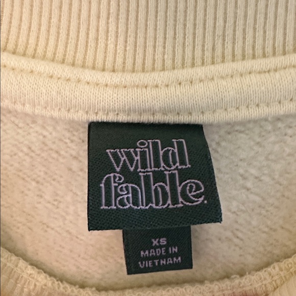 Wild Fable Light Yellow Saint Tropez France oversized Sweatshirt XS - Picture 2 of 5